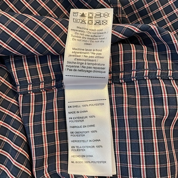 UNTUCKit Men’s Long Sleeve Button Down Red Blue Plaid Shirt Slim‎ Fit Size Large - Picture 6 of 6